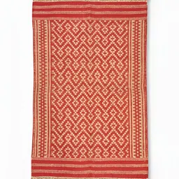 Fabindia Karnika Red & Beige Woven Jute Dhurrie image 3
