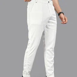 ISUEL FAB Men White Lycra Trousers image 5