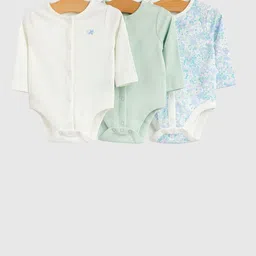 mothercare Girls Pack of 3 Cotton Embroidered Sleepsuit-image-7