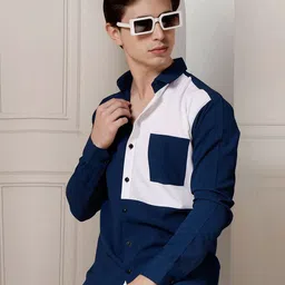 Moda Rapido Men Colourblocked Spread Collar Casual Shirt-picture-19