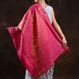 Exotic India Ethnic Motifs Woven Design Om Namo Venkatesaya Namaha Mantra Shawl image 4