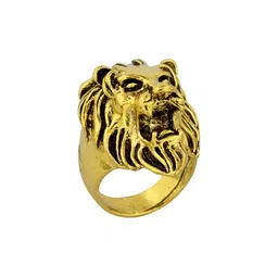 dzinetrendz Gold plated Brass. Lion design, Macho finger ring image 5