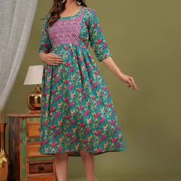 UrbanRang Floral Print Maternity Maxi Dress image 2