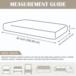 STITCHNEST Mustard & Green Printed 2-Seater Sofa Seat Cover image 3