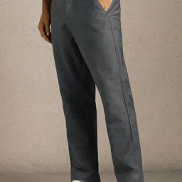 Louis Philippe Sport Men Textured Regular Fit Mid-Rise Trouser image 2