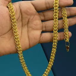 rkb sales 1gm gold plated High Quality Indian Polished chain men Gold-plated Plated Alloy Chain image 1