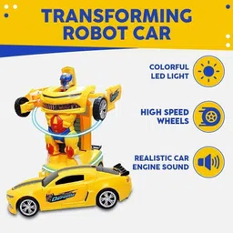 inos 2in1 Automatic Convertible Transforming Robot Car Toy with Light & Sound for Kid image 5