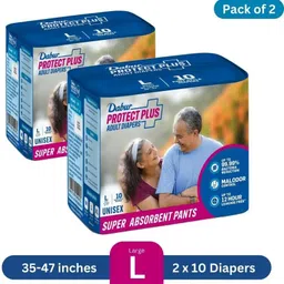 dabur Protect Plus Adult Diaper Pants Unisex - Large (L) Size| 35-47 inches/90-120cm Adult Diapers - L-picture-23