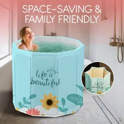 bhajanshree BS - 748 Adult Collapsible Spa Bathtub with Hot-Cold Temperature Ice Bath Free-standing Bathtub image 4