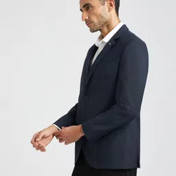 the bear house Men Solid Single Breasted Formal Blazer image 3