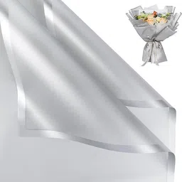 geekarts 10pc Waterproof Silver Border Gift Wrapping Paper Sheets Flower Bouquet Gift Paper Plastic Gift Wrapper-picture-37