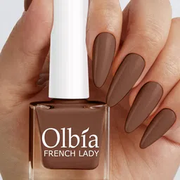 olbia Nail Polish Combo | Long Wear, Quick Dry Nail Paint (Colour Your Confidence) Dark Chocolate, Nude, Gold, Silver, White, Light Grey image 5