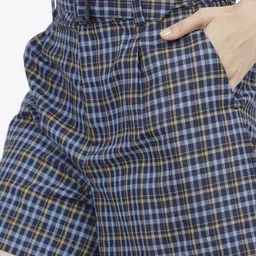 tokyo talkies Checkered Women Blue Regular Shorts image 5