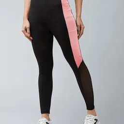 blinkin Color Block Women Black, Pink Tights-picture-18