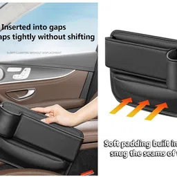 mantavya Car Seat Gap Box, with Bottle Holder Multipurpose Car Interior Storage Organizer Car Side Seat Catcher image 2