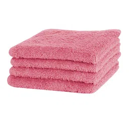 MASPAR Set Of 4 Pink Solid 550 GSM Cotton Super Absorbent Face Towel image 4
