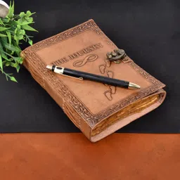 bonjour store The Journey Of Life Leather Journal Brown Book, Handmade A5 Diary 200 200 Pages image 1