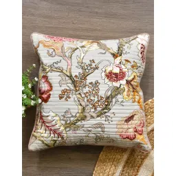 The Home Story Cotton Cushion Covers Multicolor Flowers On Beige (Pack of 2) image 4
