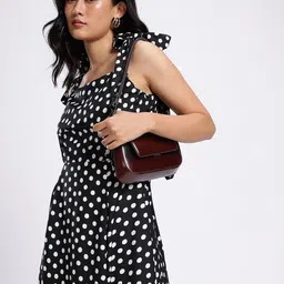 Stylecast X Hersheinbox Polka Dotted A-Line Midi Dress image 1