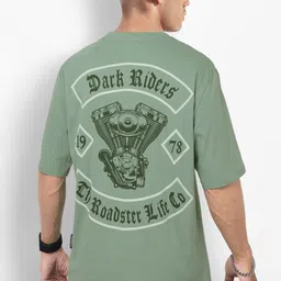 The Roadster Life Co. Printed Drop-Shoulder Sleeves Relaxed Cotton T-shirt-picture-53