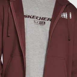 Skechers Maroon Comfort Fit Printed Hooded Sweatshirt image 4