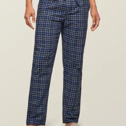 XYXX Navy & Black Cotton Regular fit Checks Pyjama image 4