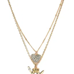 Karatcart Golden Heart and Hand Multicharm Multilayered Chain Women image 4