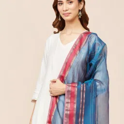 Fabindia Blue Woven Pattern Dupatta image 3