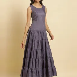 Wishful by W Purple Embellished Dress With Gilet image 4