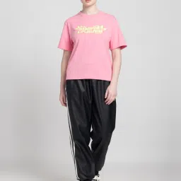 Adidas Originals Pink Cotton Printed T-Shirt image 4