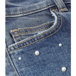 United Colors of Benetton Girls Blue Embellished Jeans image 3