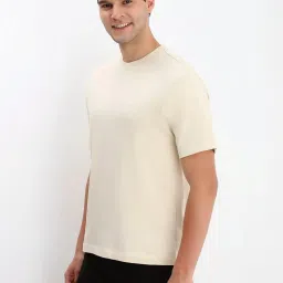 Allen Solly Beige Cotton Regular Fit T-Shirt image 3