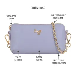 Baggit Lavender Solid Clutch image 4