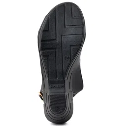 Khadim Women's Black Sling Back Wedges image 4