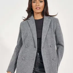 Styli Grey Textured Pattern Blazer image 3