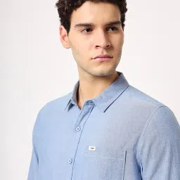 Lee Sky Blue Slim Fit Shirt image 4