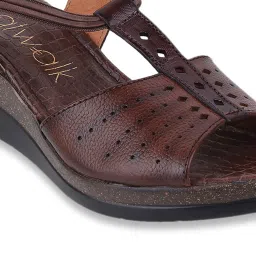 Catwalk Women's Brown Ankle Strap Wedges image 4