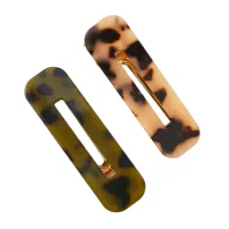 Accessorize London Tortoiseshell Snap Clips Pack of 2 image 3