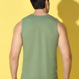 WOOSTRO Pack Of 2 Printed Super Combed Cotton Gym Vests VWS26(98 LGTGREEN)(RUN NAVY) image 2