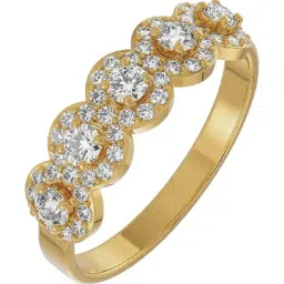EMORI 14k Yellow Gold Lab Grown Diamond White Stones Ring for Women-picture-12