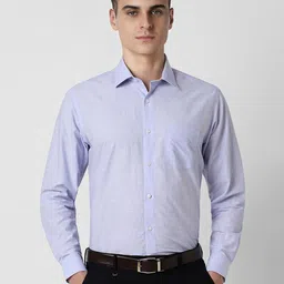 Van Heusen Men Spread Collar Solid Cotton Formal Shirt-image-17