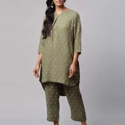 linen club woman Linen Club Olive Printed Tunic-picture-25