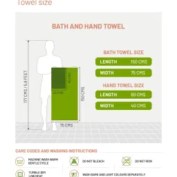 Ddecor Live Beautiful Blue 500 GSM Bath Towels & Hand towels - Set of 4 image 4