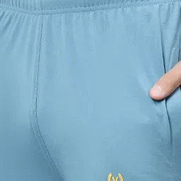 Vimal Jonney Light Grey & Blue Cotton Lounge Pants - Pack of 2 image 4