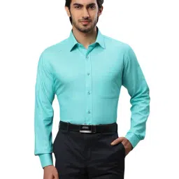 Raymond Blue Cotton Slim Fit Shirts-image-76