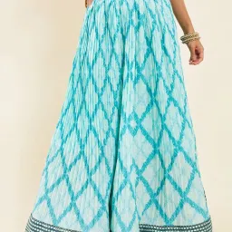 Soch Blue Printed Unstitched Lehenga Choli Set With Dupatta image 4