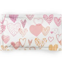 DDecor Hearts Conversational Pink Cotton 136 TC Single Bedsheet With 1 Pillow Cover image 4