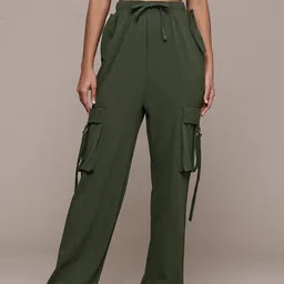 The Roadster Lifestyle Co Women Regular fit Cargos Trousers-image-30