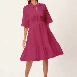 Moomaya Pink Fit & Flare Dress image 4