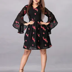 APNISHA Black Embroidered Slip Dress image 4